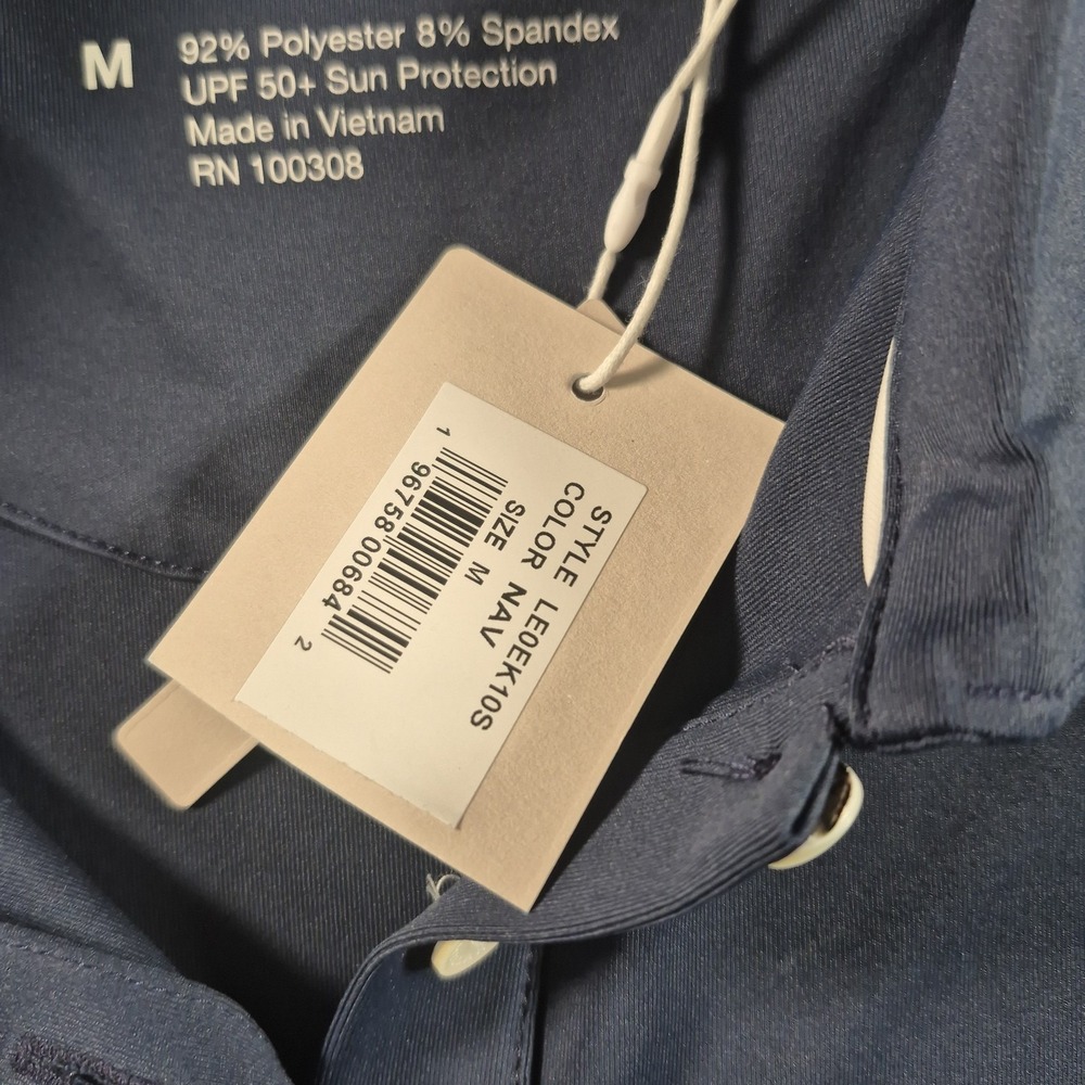 Peter Millar Womens Sun Protection UPF 50+ Golf Polo Shirt Navy Blue Size Medium - Picture 6 of 9